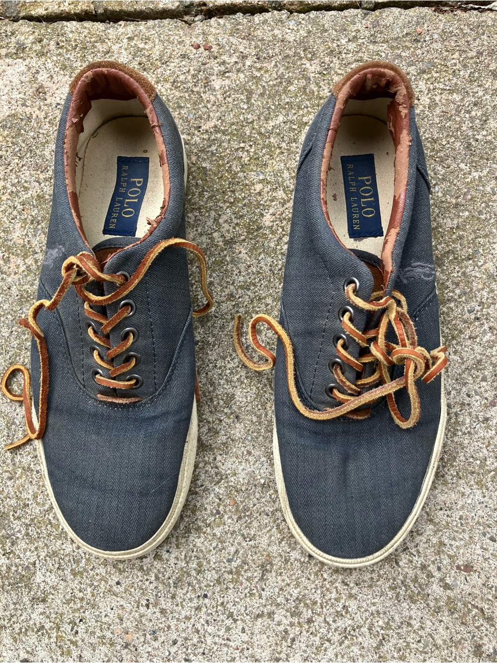 I Vintage Polo by Ralph Lauren Navy Canvas Low-Top Sneakers